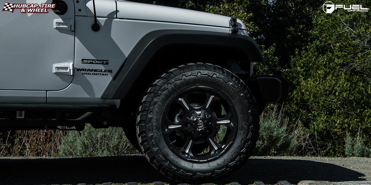 vehicle gallery/jeep wrangler fuel driller d256 0X0  Black & Milled wheels and rims